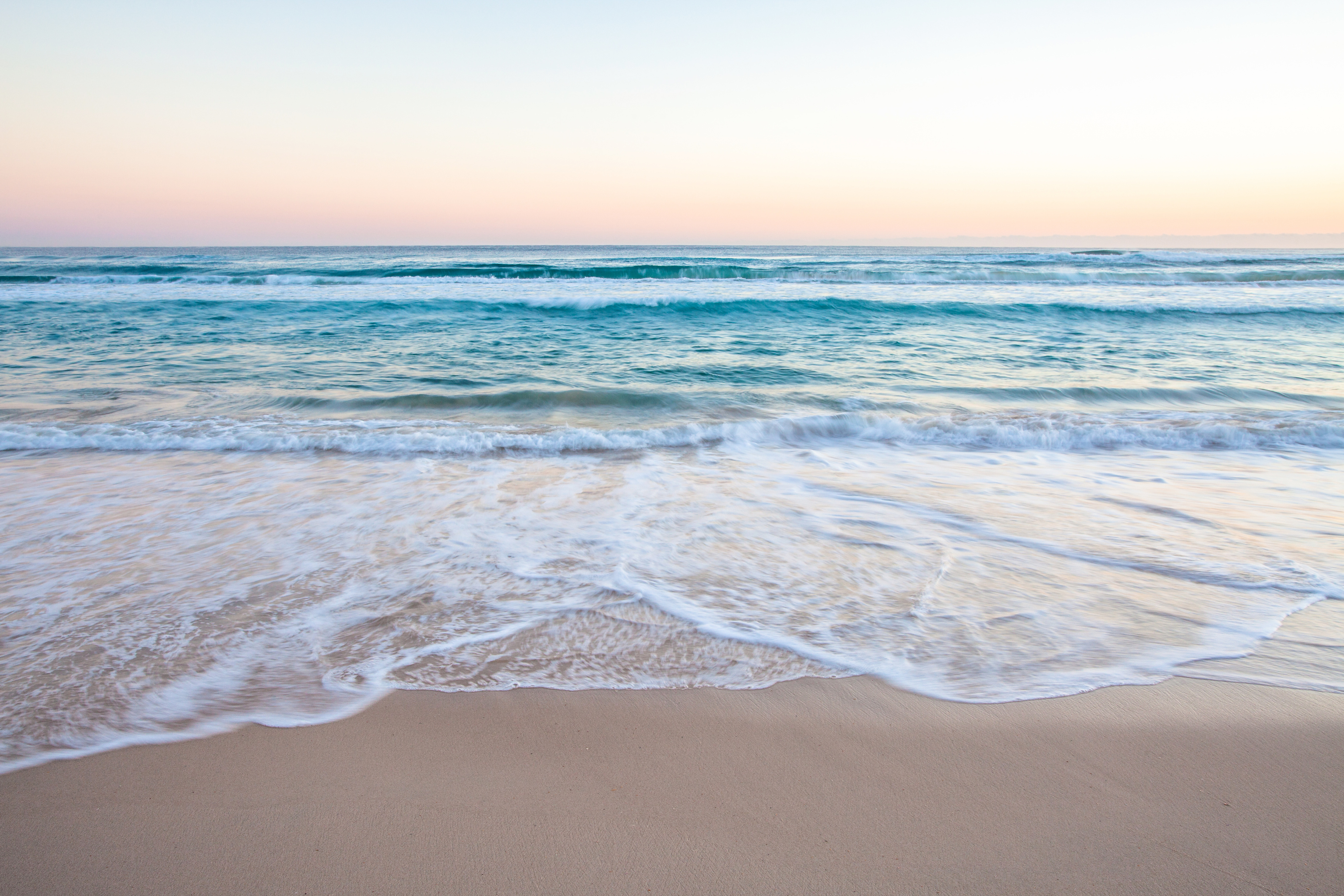 Ocean Waves on Sand Beach